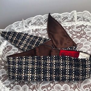San Diego Hat Company Tweed Head Band Hat Trim Blue and Brown elastic one size